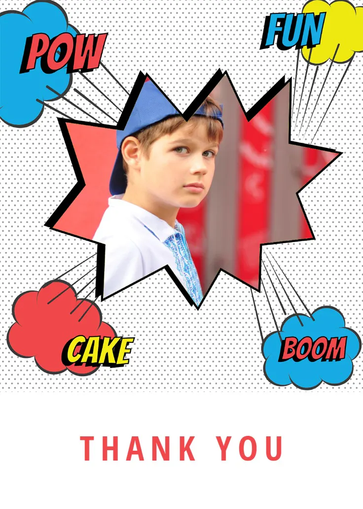 Comic dots - birthday thank you card